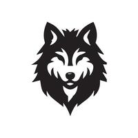 Wolf Kopf Illustration Logo Design. Wolf Maskottchen Vektor