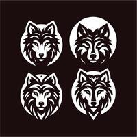 Wolf Kopf Illustration Logo Design. Wolf Maskottchen Vektor