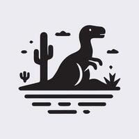 schwarz Dinosaurier Silhouetten, Dinosaurier Logo Symbol vektor