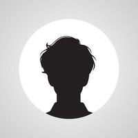 jung Männer Profil Silhouetten. Vektor Köpfe, Mann dunkel skizzieren Porträts, Mensch Teenager Person Gesicht Profile