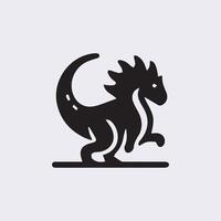 schwarz Dinosaurier Silhouetten, Dinosaurier Logo Symbol vektor