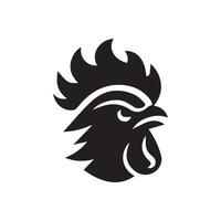 einfach schwarz Hähnchen Kopf Logo, Hähnchen Symbol Vektor