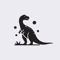 svart dinosaurie silhuetter, dinosaurie logotyp ikon vektor