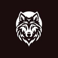 Wolf Kopf Illustration Logo Design. Wolf Maskottchen Vektor