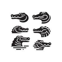alligator illustration, vektor av krokodil ikoner