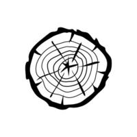 Holz Scheibe Symbol Vektor. Holz Ringe Illustration unterzeichnen. Baum Symbol. Sägewerk Logo. vektor