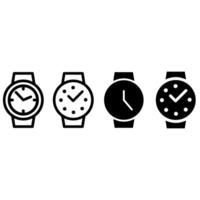 Handgelenk Uhr Symbol Vektor Satz. Armband Uhr Illustration Zeichen Sammlung. Zeit Symbol. Stunde Logo.