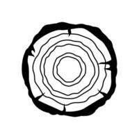 trä skiva ikon vektor. trä ringar illustration tecken. träd symbol. sågverk logotyp. vektor