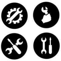 Reparatur Symbol Vektor Satz. Fix Illustration Zeichen Sammlung. Bedienung Center Symbol. Unterstützung Logo.