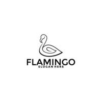 flamingo fågel logotyp begrepp, elegant flamingo logotyp vektor mall