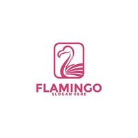 flamingo fågel logotyp begrepp, elegant flamingo linje konst logotyp vektor mall