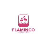 flamingo fågel logotyp begrepp, elegant flamingo logotyp vektor mall