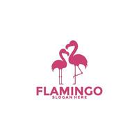 flamingo fågel logotyp begrepp, elegant flamingo logotyp vektor mall