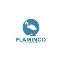 flamingo fågel logotyp begrepp, elegant flamingo logotyp vektor mall