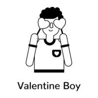 trendig valentine pojke vektor
