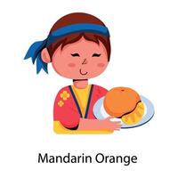 trendig mandarin orange vektor