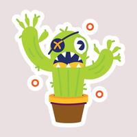 trendig läskigt kaktus vektor