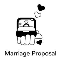 trendig äktenskap förslag vektor