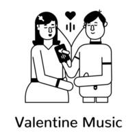 modisch Valentinstag Musik- vektor