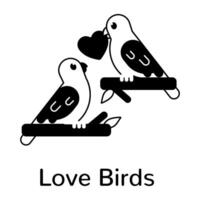 trendige Liebesvögel vektor