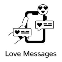 trendig kärlek meddelanden vektor