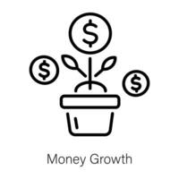 trendig pengar tillväxt vektor