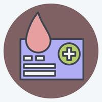 ikon blod givare kort. relaterad till blod donation symbol. Färg para stil. enkel design redigerbar. enkel illustration vektor
