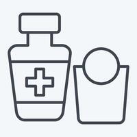 ikon blod tonic. relaterad till blod donation symbol. linje stil. enkel design redigerbar. enkel illustration vektor