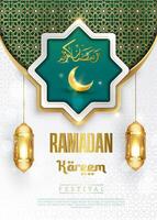 ramadan flygblad islamic mönster affisch mall lykta dekoration vektor