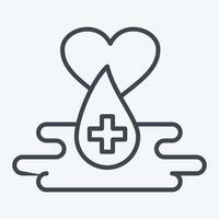 ikon blod droppar. relaterad till blod donation symbol. linje stil. enkel design redigerbar. enkel illustration vektor