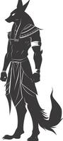 Silhouette Anubis das Ägypten mythisch Kreatur schwarz Farbe nur vektor