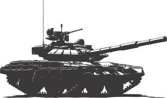 ai generiert Silhouette Militär- Panzer schwarz Farbe nur vektor