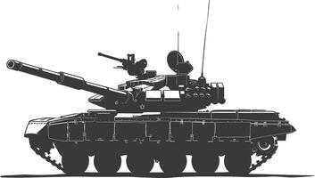 ai generiert Silhouette Militär- Panzer schwarz Farbe nur vektor