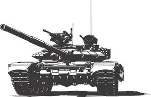 ai generiert Silhouette Militär- Panzer schwarz Farbe nur vektor