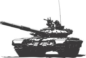 ai generiert Silhouette Militär- Panzer schwarz Farbe nur vektor