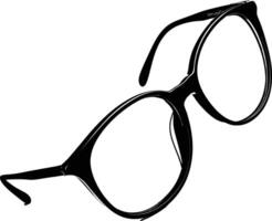 ai generiert Silhouette Brille zum lesen schwarz Farbe nur vektor