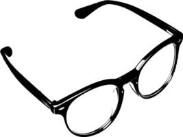 ai genererad silhuett glasögon för läsning svart Färg endast vektor