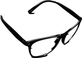 ai genererad silhuett glasögon för läsning svart Färg endast vektor