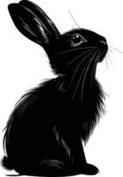 ai generiert Silhouette Hase oder Hase Tier schwarz Farbe nur vektor