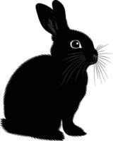 ai generiert Silhouette Hase oder Hase Tier schwarz Farbe nur vektor