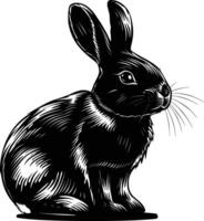 ai generiert Silhouette Hase oder Hase Tier schwarz Farbe nur vektor