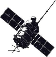 ai generiert Silhouette Satellit Kommunikation im Raum schwarz Farbe nur vektor