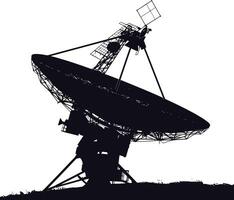 ai generiert Silhouette Satellit Kommunikation im Raum schwarz Farbe nur vektor