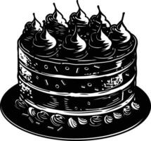 ai generiert Silhouette Geburtstag Kuchen schwarz Farbe nur vektor