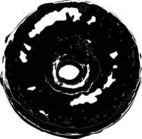 ai generiert Silhouette Krapfen schwarz Farbe nur vektor