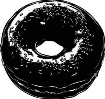 ai generiert Silhouette Krapfen schwarz Farbe nur vektor