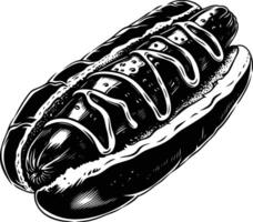 ai generiert Silhouette Hotdog schwarz Farbe nur vektor