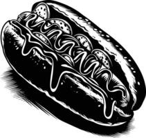 ai generiert Silhouette Hotdog schwarz Farbe nur vektor