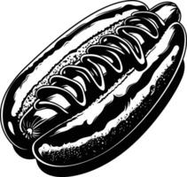 ai generiert Silhouette Hotdog schwarz Farbe nur vektor