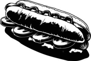 ai generiert Silhouette Hotdog schwarz Farbe nur vektor